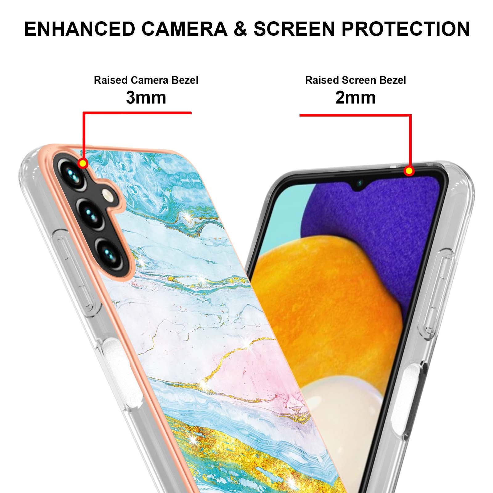 YB IMD Series-2 For Samsung Galaxy A35 5G TPU Case Marble Pattern IMD Electroplating Cover - Green 004