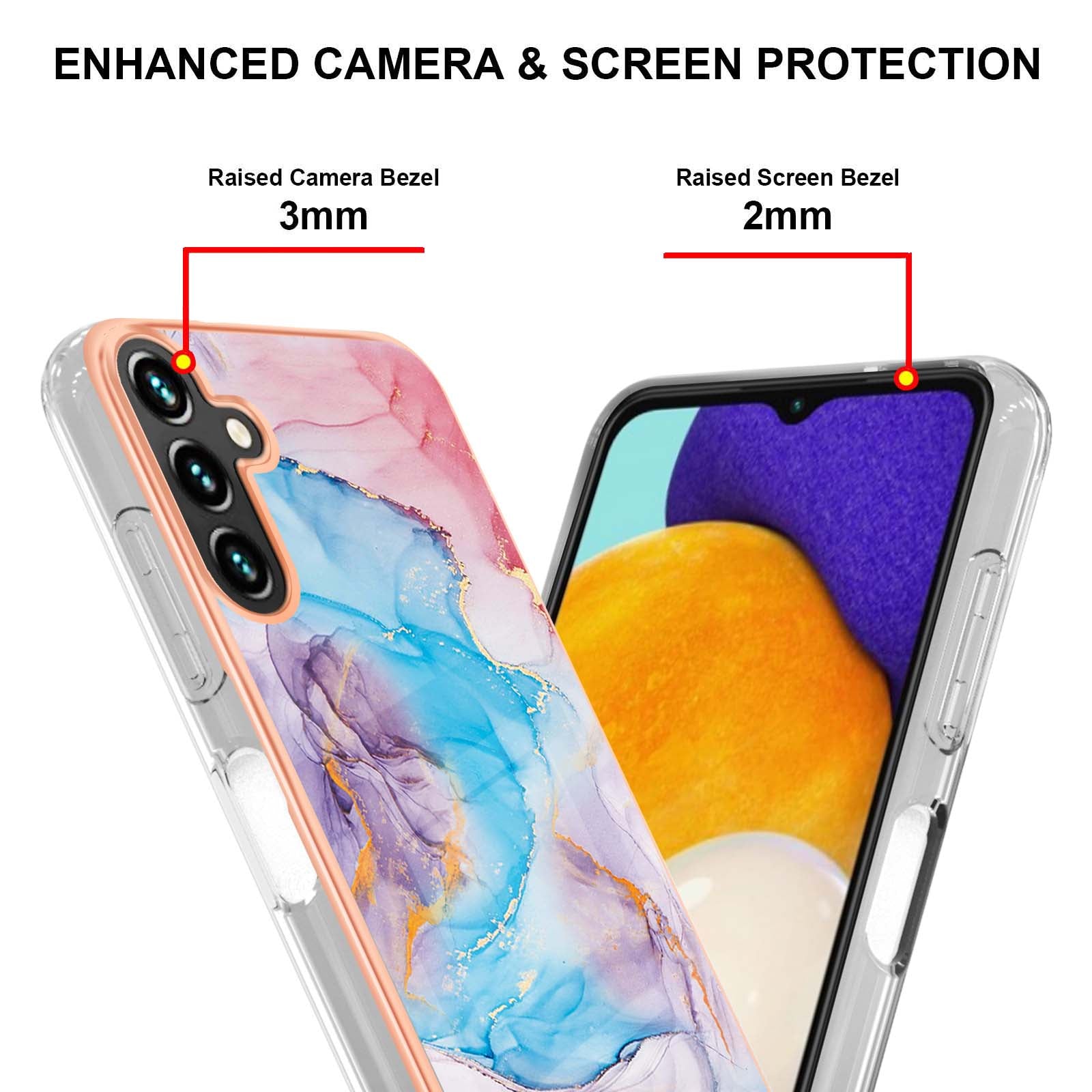 YB IMD Series-1 For Samsung Galaxy A55 5G Case Electroplated Slim Soft TPU Phone Shell - Milky Way Marble Blue