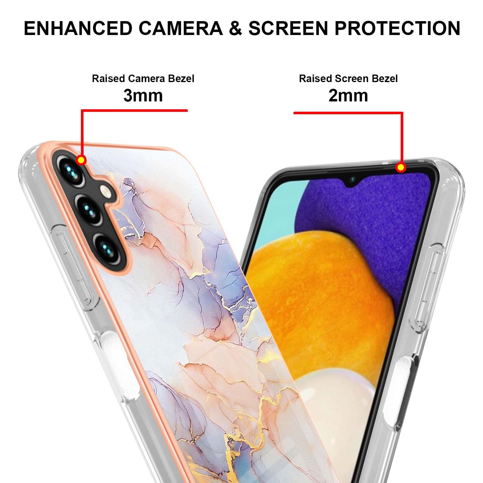 YB IMD Series-1 For Samsung Galaxy A55 5G Case Electroplated Slim Soft TPU Phone Shell - Milky Way Marble White