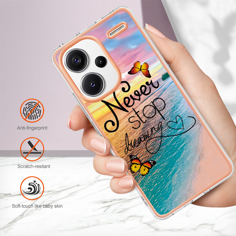 YB IMD Series-1 For Xiaomi Redmi Note 13 Pro+ 5G Phone Case Electroplating Soft TPU Cover - Never Stop Dreaming