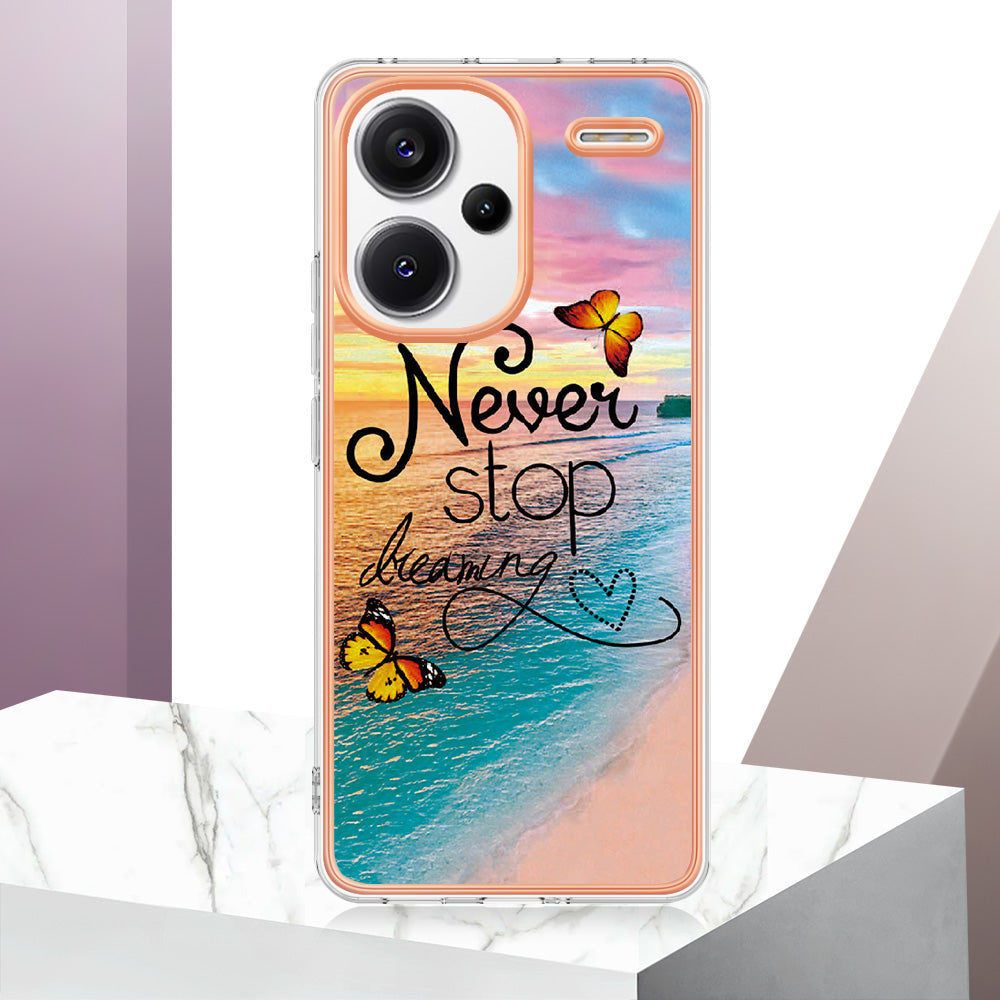 YB IMD Series-1 For Xiaomi Redmi Note 13 Pro+ 5G Phone Case Electroplating Soft TPU Cover - Never Stop Dreaming