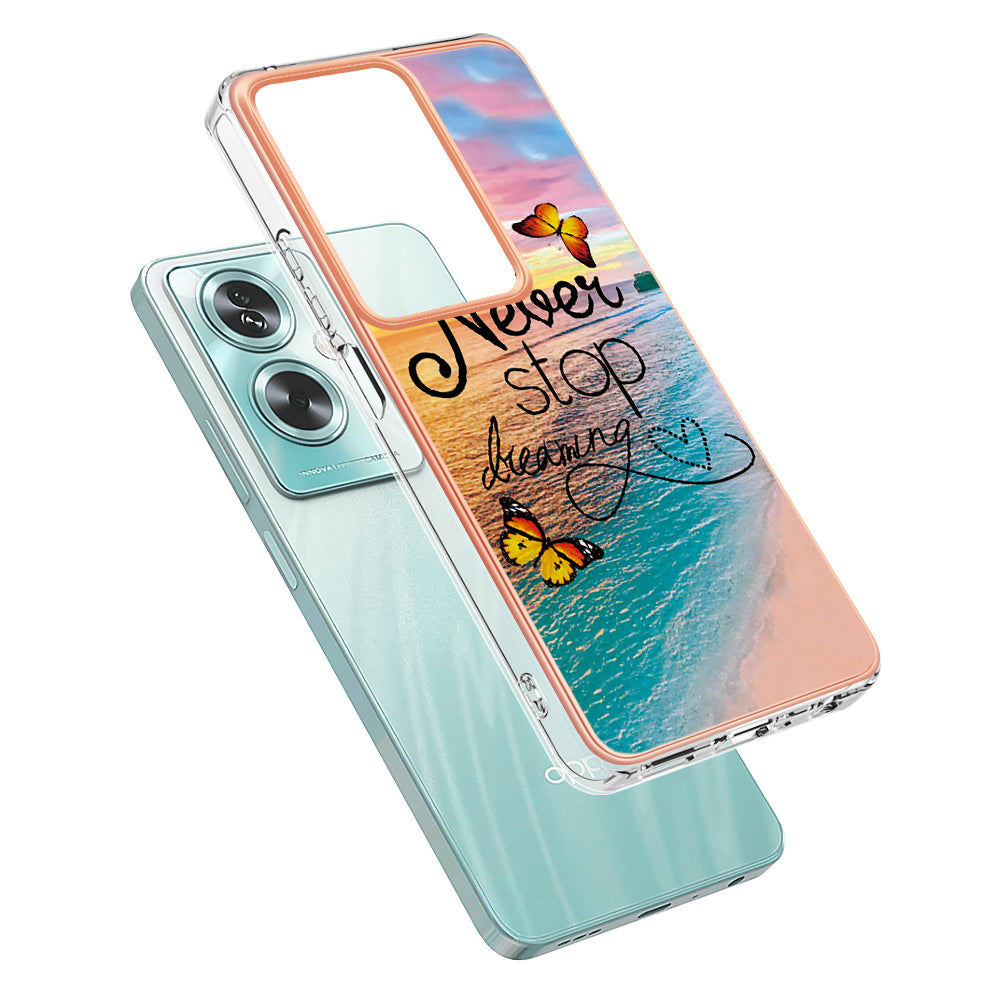 YB IMD Series-1 For Oppo A79 5G / A2 5G Electroplating Case Soft TPU Slim Phone Case - Never Stop Dreaming