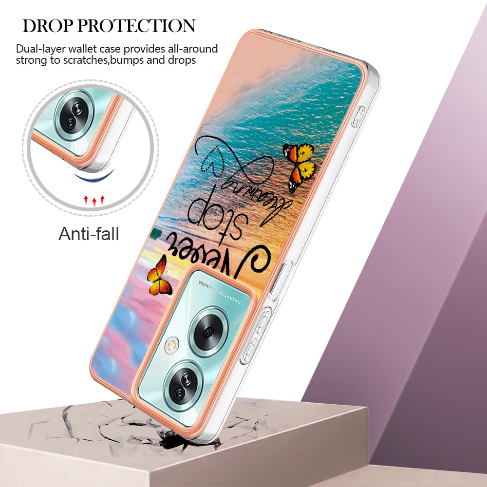 YB IMD Series-1 For Oppo A79 5G / A2 5G Electroplating Case Soft TPU Slim Phone Case - Never Stop Dreaming