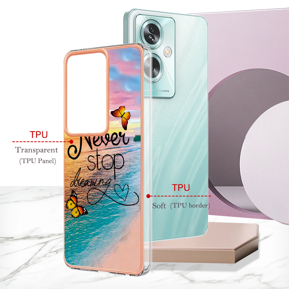 YB IMD Series-1 For Oppo A79 5G / A2 5G Electroplating Case Soft TPU Slim Phone Case - Never Stop Dreaming