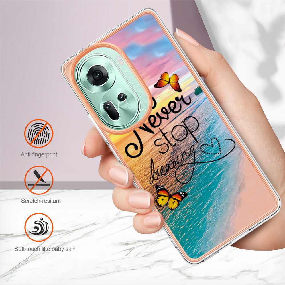 YB IMD Series-1 For Oppo Reno11 5G (Global) Case Electroplating Anti-Drop Soft TPU Phone Cover - Never Stop Dreaming