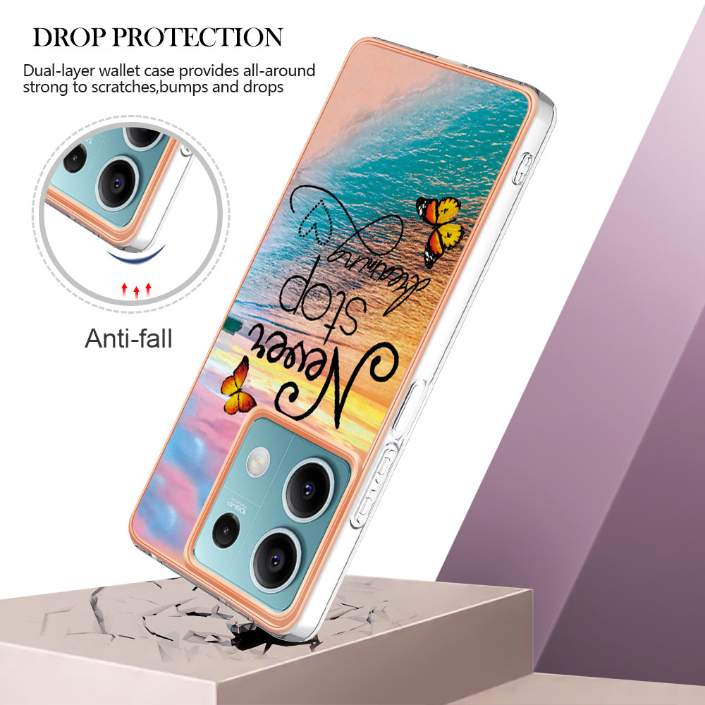 YB IMD Series-1 For Xiaomi Redmi Note 13 5G Case Electroplating Soft TPU Phone Shell - Never Stop Dreaming