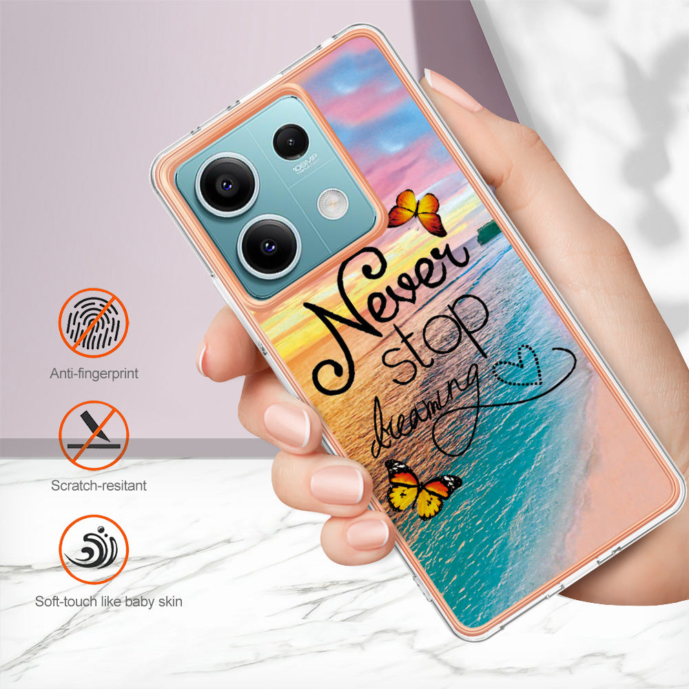 YB IMD Series-1 For Xiaomi Redmi Note 13 5G Case Electroplating Soft TPU Phone Shell - Never Stop Dreaming