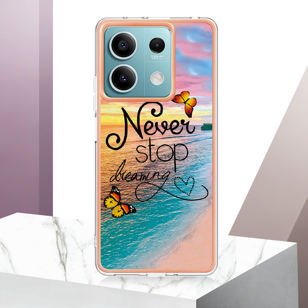 YB IMD Series-1 For Xiaomi Redmi Note 13 5G Case Electroplating Soft TPU Phone Shell - Never Stop Dreaming