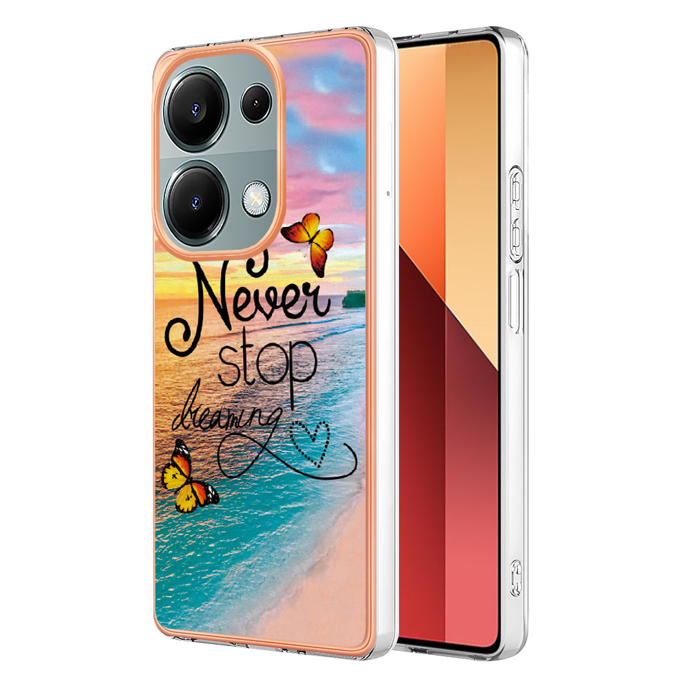 YB IMD Series-1 For Xiaomi Redmi Note 13 Pro 4G / Poco M6 Pro 4G Case Electroplating TPU Phone Cover - Never Stop Dreaming