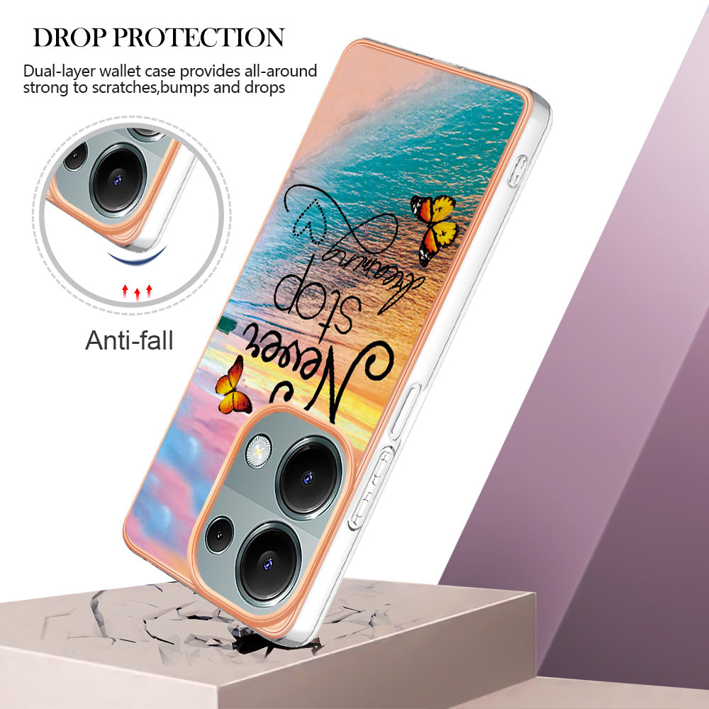 YB IMD Series-1 For Xiaomi Redmi Note 13 Pro 4G / Poco M6 Pro 4G Case Electroplating TPU Phone Cover - Never Stop Dreaming