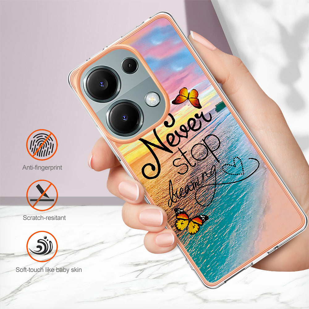 YB IMD Series-1 For Xiaomi Redmi Note 13 Pro 4G / Poco M6 Pro 4G Case Electroplating TPU Phone Cover - Never Stop Dreaming