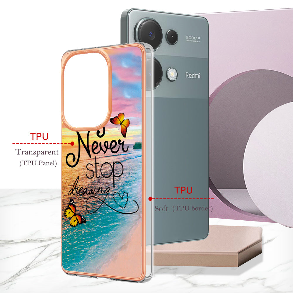 YB IMD Series-1 For Xiaomi Redmi Note 13 Pro 4G / Poco M6 Pro 4G Case Electroplating TPU Phone Cover - Never Stop Dreaming