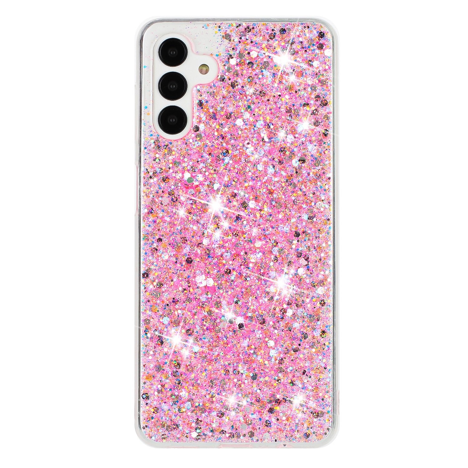 For Samsung Galaxy A35 5G Cell Phone Cover Sparkle Epoxy TPU Protective Case - Pink