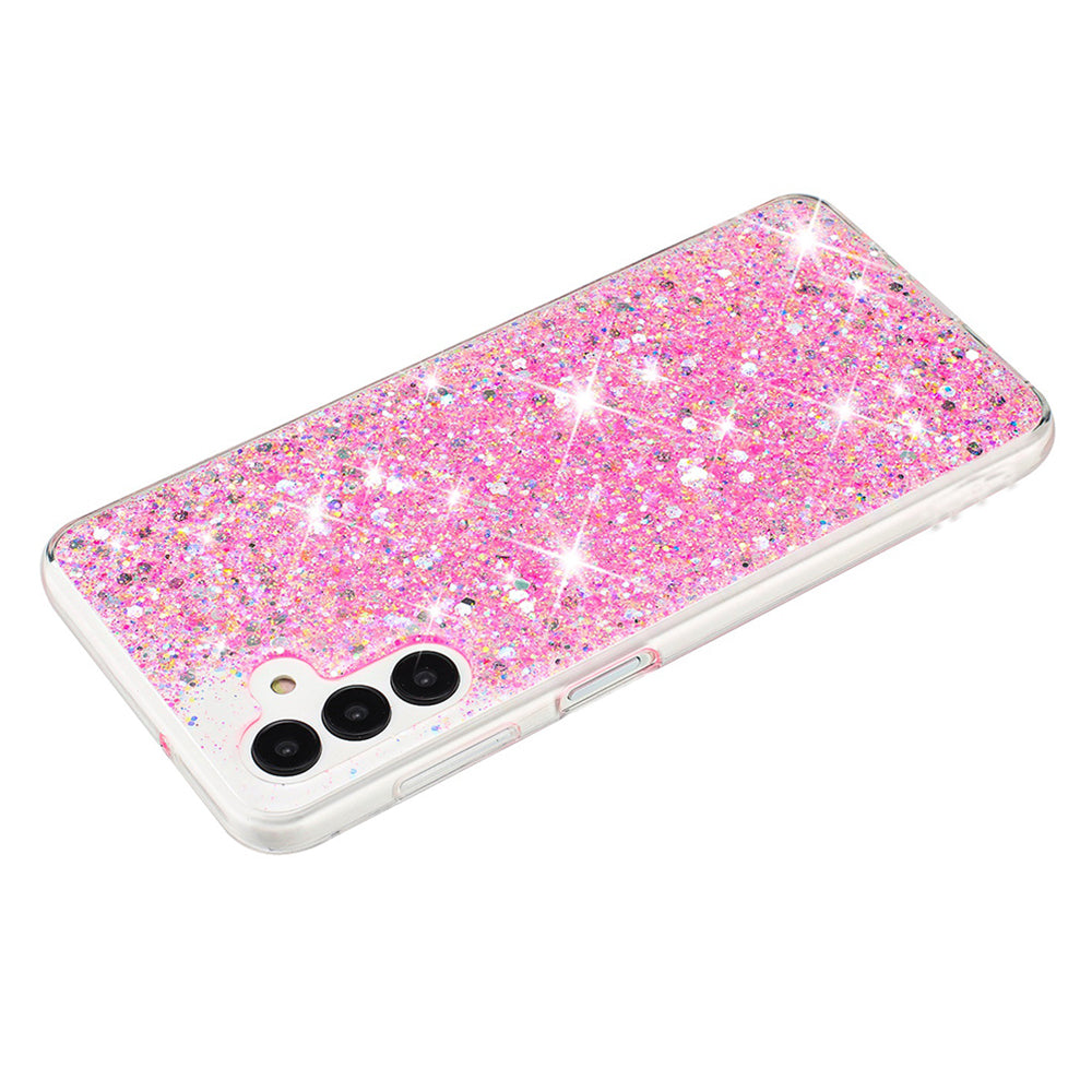 For Samsung Galaxy A35 5G Cell Phone Cover Sparkle Epoxy TPU Protective Case - Pink