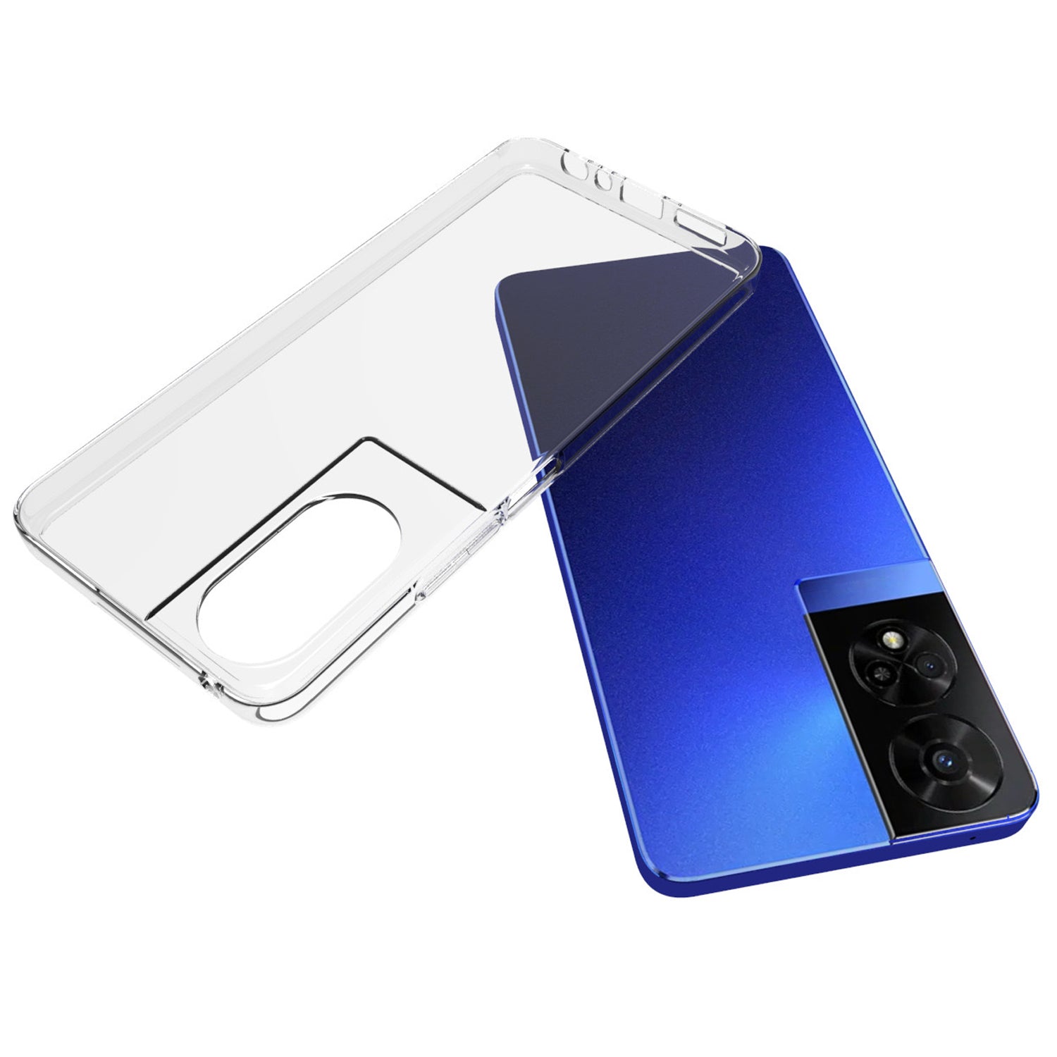 For TCL 50 5G Case Ultra-thin TPU Clear Drop-proof Phone Cover with Big Lens Hole