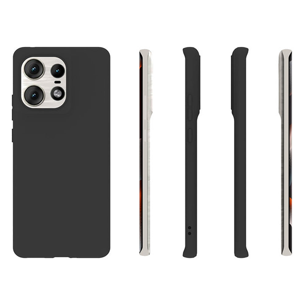 For Motorola Edge 50 Pro 5G Frosted Case Soft TPU Phone Cover with Big Rear Lens Hole - Black