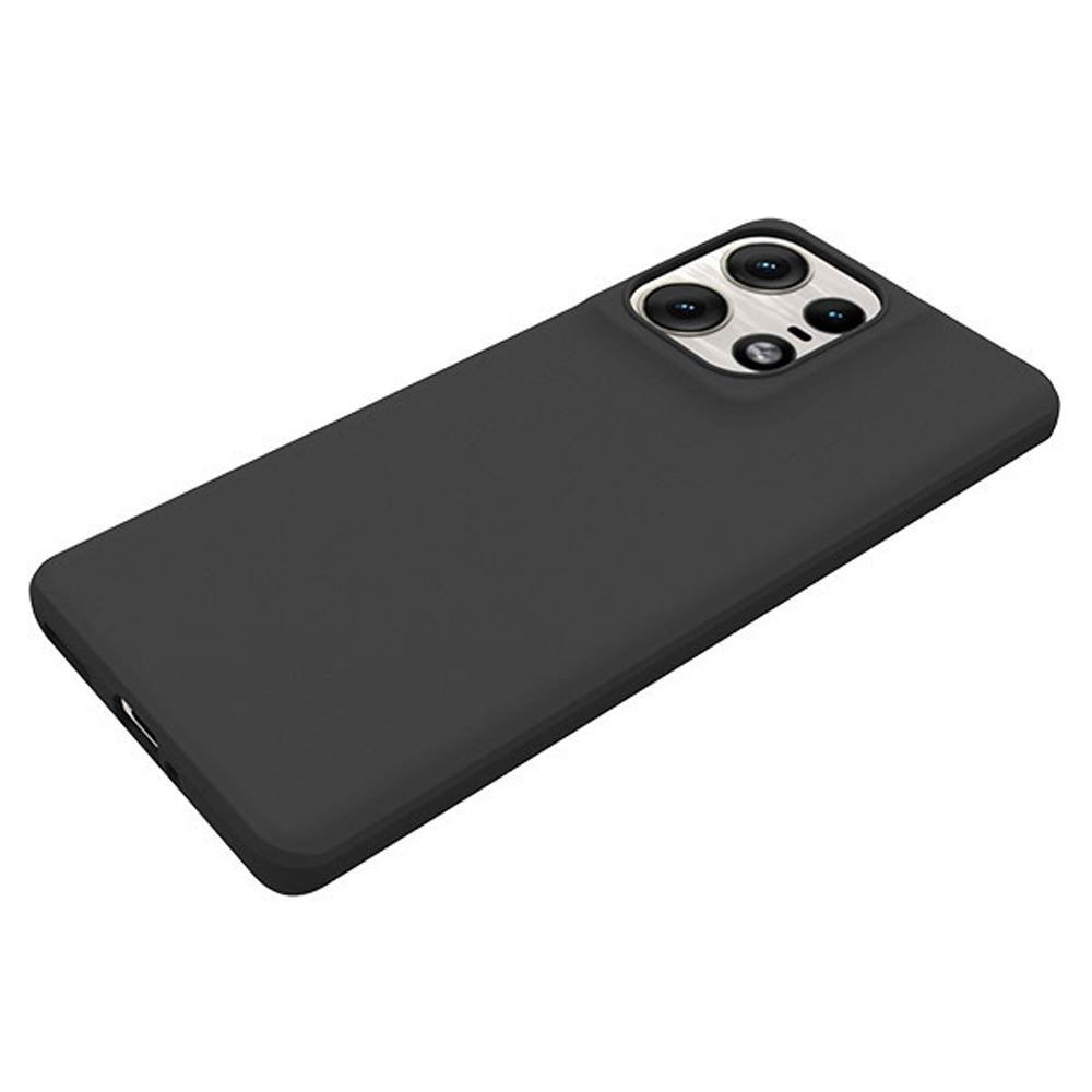 For Motorola Edge 50 Pro 5G Frosted Case Soft TPU Phone Cover with Big Rear Lens Hole - Black