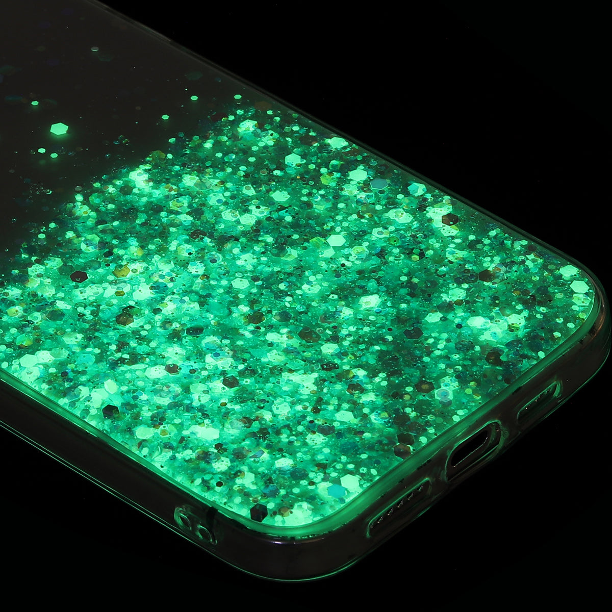 For Samsung Galaxy A54 5G Case Epoxy Luminous Sequins Anti-scratch TPU Phone Cover - Blue