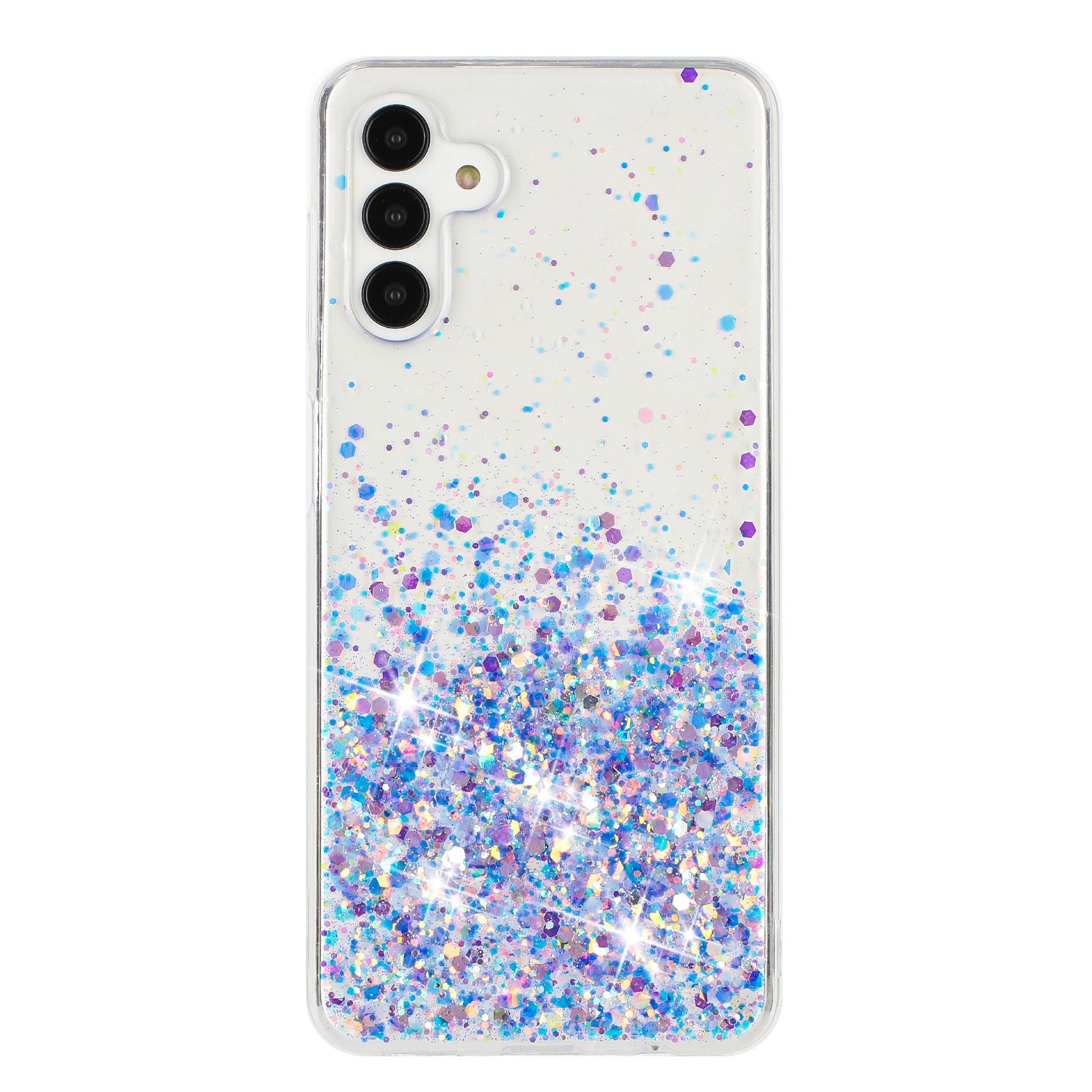 For Samsung Galaxy A35 5G Glow In The Dark Phone Case Epoxy TPU Glitter Sparkle Cover - Purple