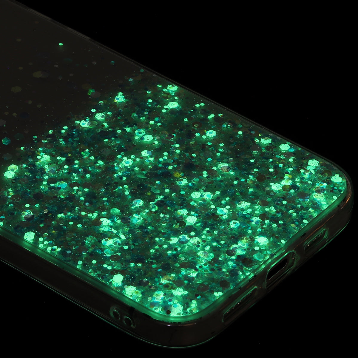 For Samsung Galaxy A35 5G Glow In The Dark Phone Case Epoxy TPU Glitter Sparkle Cover - Purple