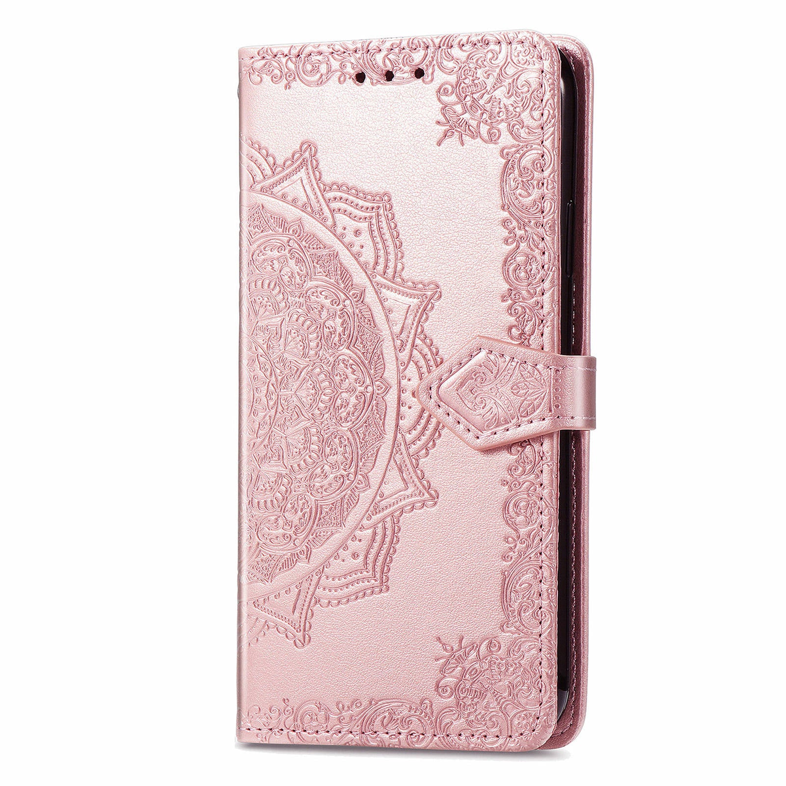 Phone Cover for OnePlus Nord N30 SE 5G , Emboss Mandala Flower Leather Wallet Case - Rose Gold