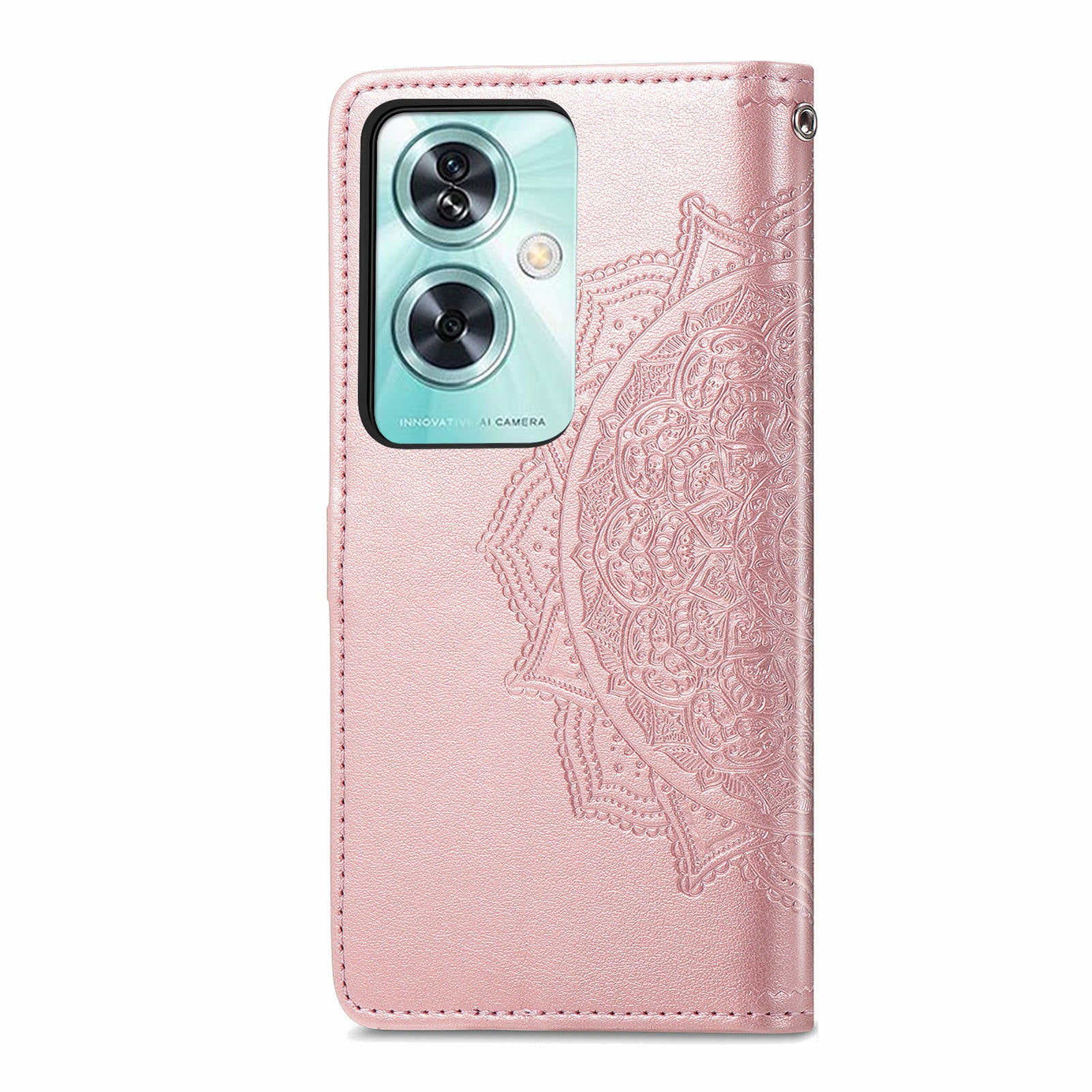 Phone Cover for OnePlus Nord N30 SE 5G , Emboss Mandala Flower Leather Wallet Case - Rose Gold