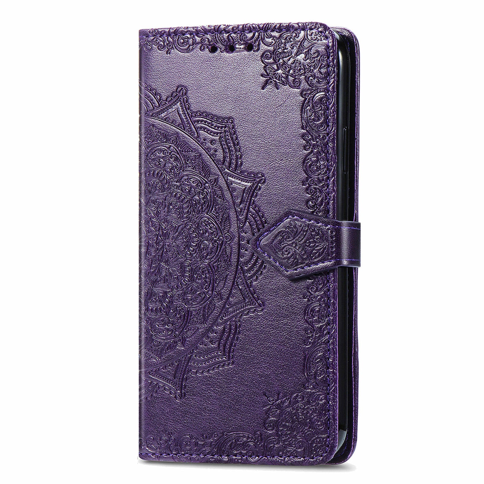 Phone Cover for OnePlus Nord N30 SE 5G , Emboss Mandala Flower Leather Wallet Case - Purple