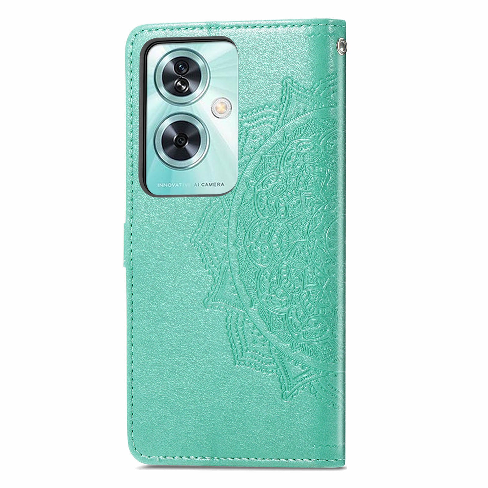 Phone Cover for OnePlus Nord N30 SE 5G , Emboss Mandala Flower Leather Wallet Case - Mint Green