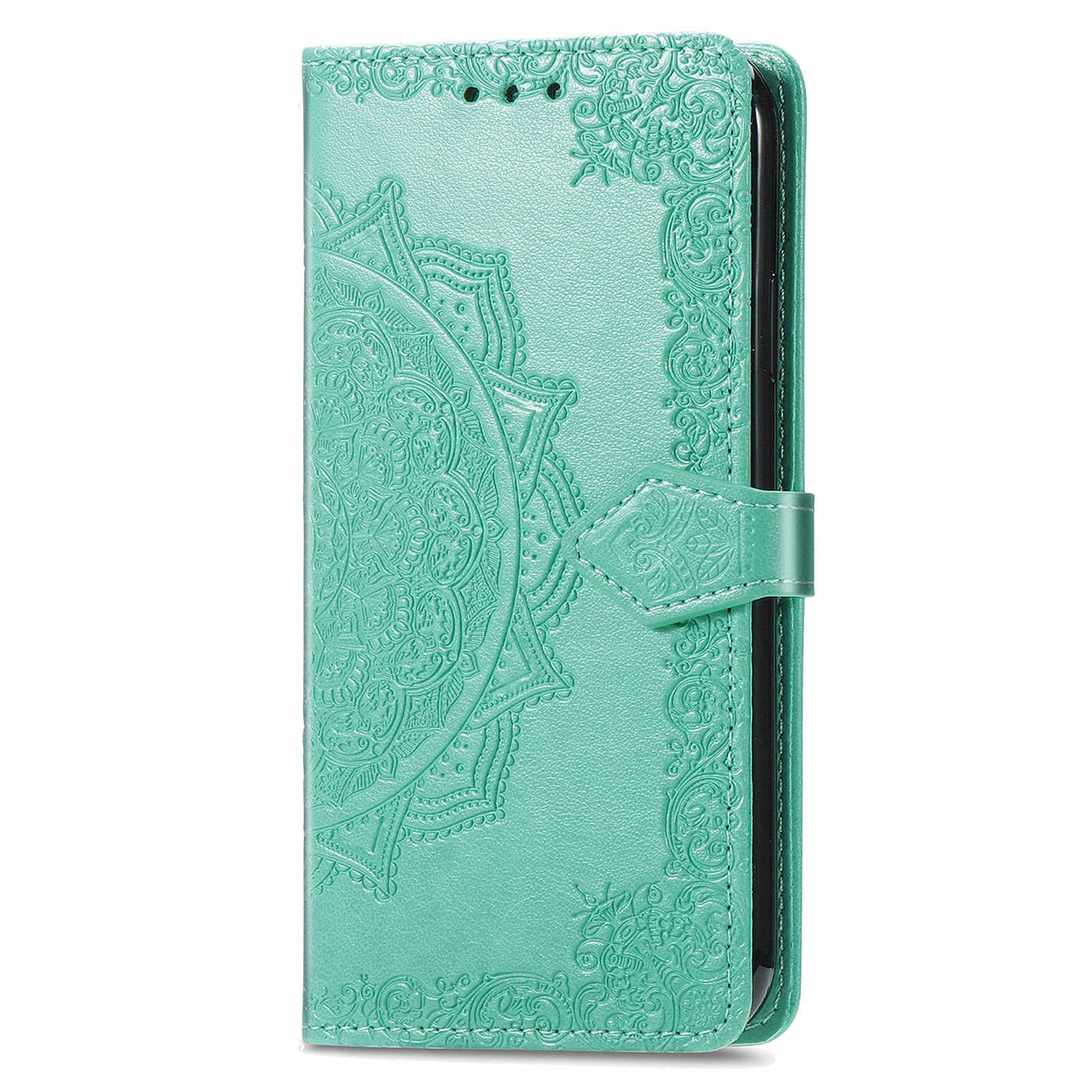 For Transsion Tecno Spark 20C Wallet Case Mandala Flower Leather Phone Cover - Green