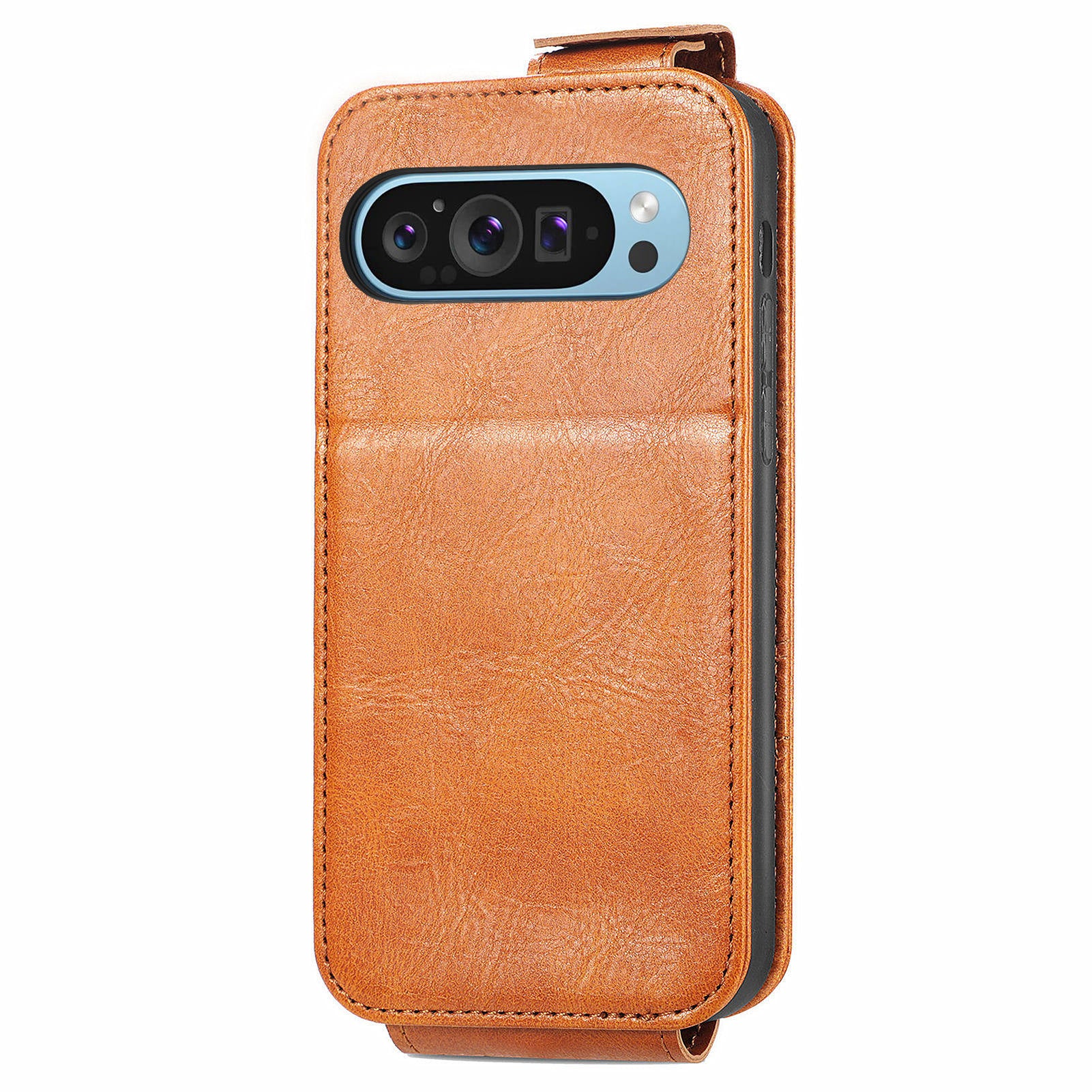 For Google Pixel 9 Cover Zipper Pocket PU Leather Phone Case Supplier - Brown