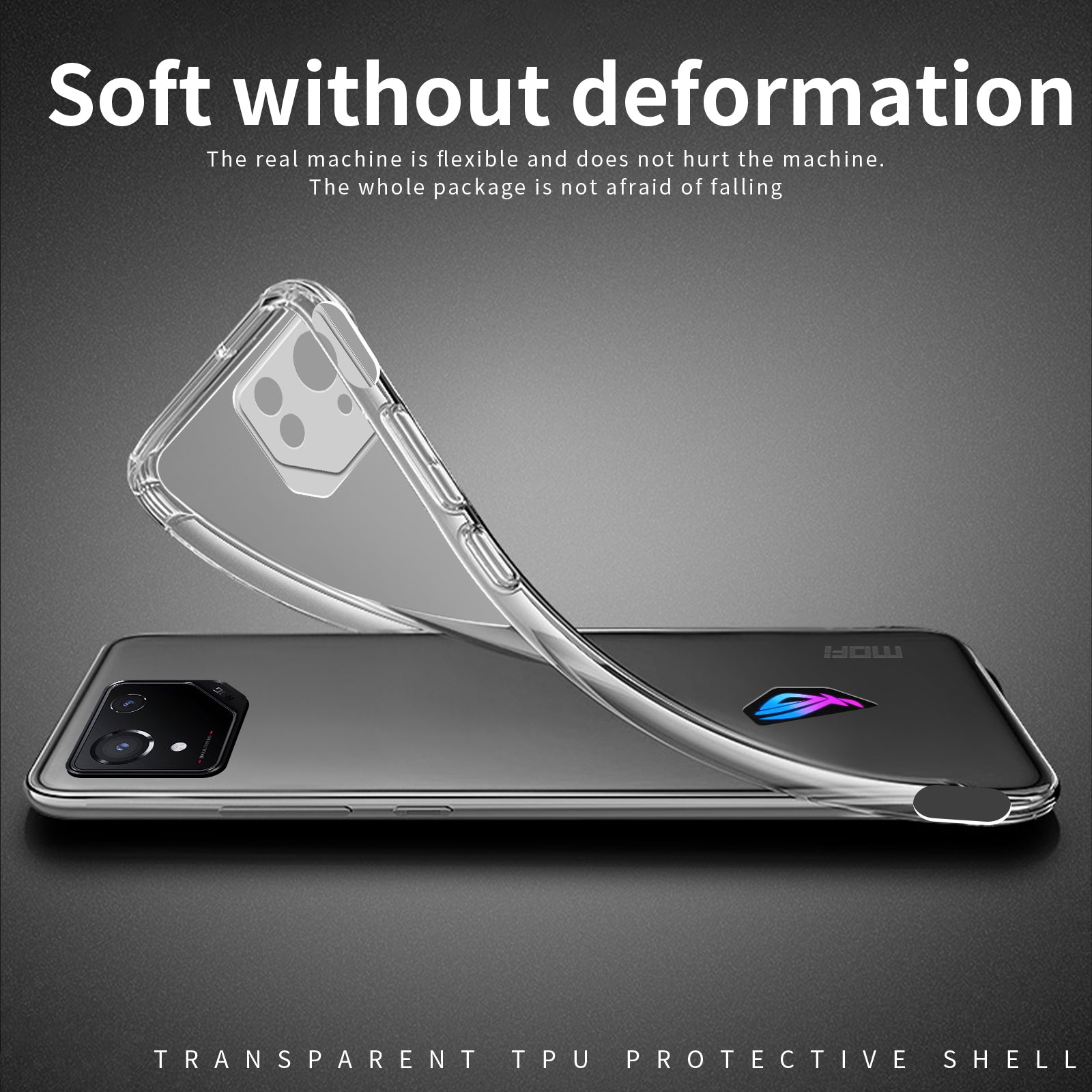 MOFI Phone Cover for Asus ROG Phone 8 5G Case Drop Protection Clear TPU Phone Shell