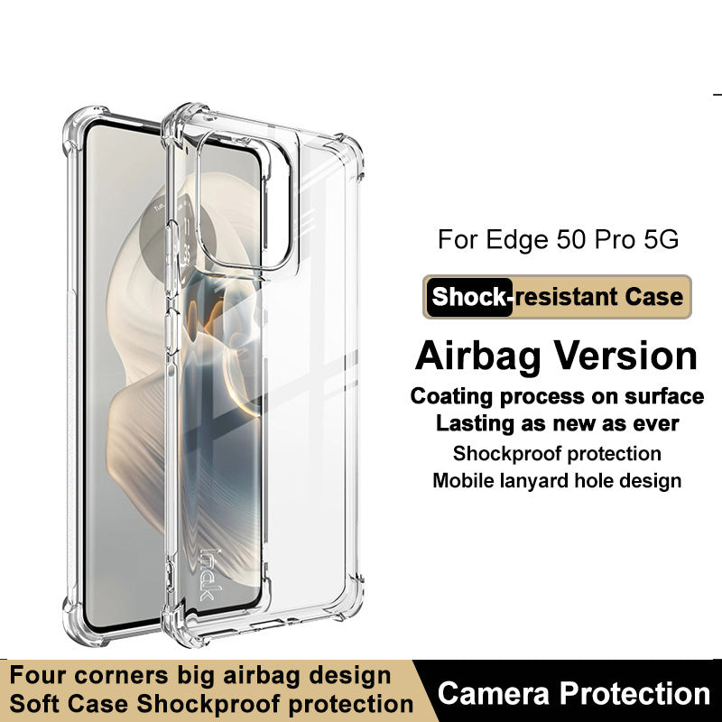 IMAK For Motorola Edge 50 Pro 5G TPU Case Airbag Protection Anti-drop Phone Cover - Transparent