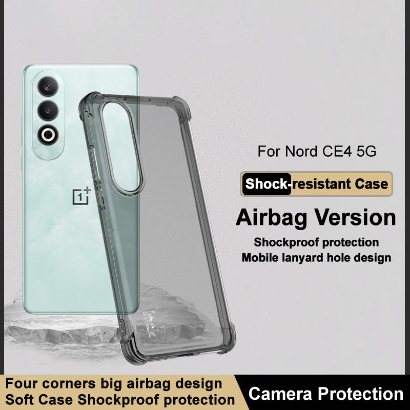 IMAK For Oppo K12 / OnePlus Nord CE4 5G TPU Phone Cover Drop Protection HD Clear Phone Case - Transparent Black