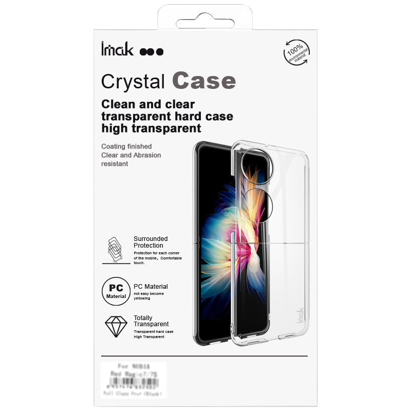 IMAK Crystal Case II Pro for ZTE nubia Flip 5G Clear Case Two-Piece PC Phone Cover (Upper Cover+Lower Cover)