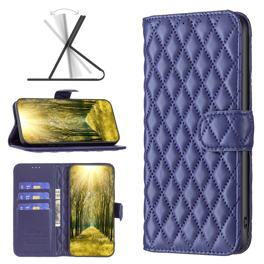 BINFEN COLOR BF Style-14 For Transsion Infinix Note 40 Case Wallet Rhombus Phone Leather Cover - Blue