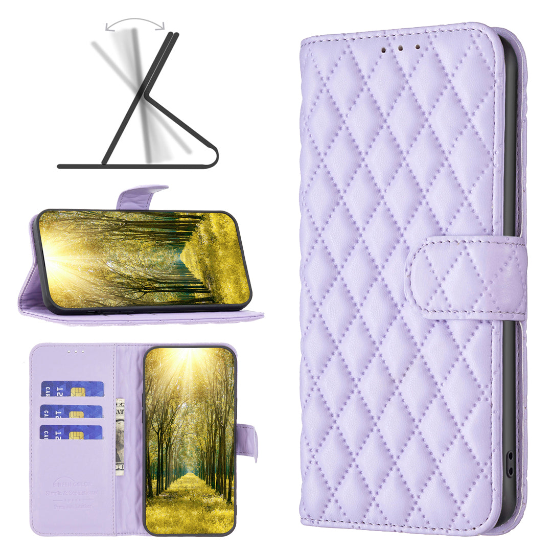 BINFEN COLOR BF Style-14 For Transsion Infinix Note 40 Case Wallet Rhombus Phone Leather Cover - Purple