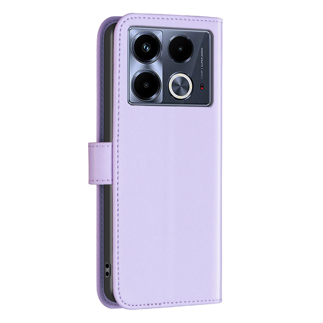 BINFEN COLOR BF17 For Transsion Infinix Note 40 Case Shockproof Leather Phone Wallet Cover - Purple