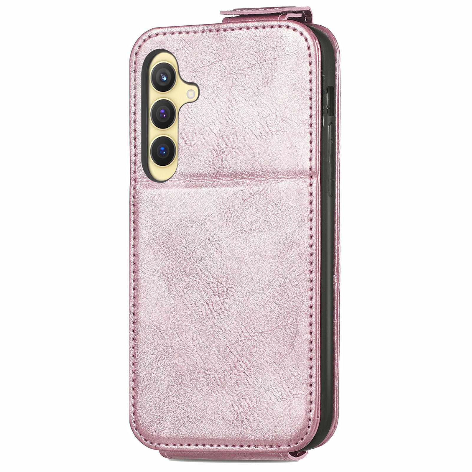 For Samsung Galaxy S24 Leather Case Zipper Wallet Phone Cover Mobile Accessories Wholesale - Rose Gold