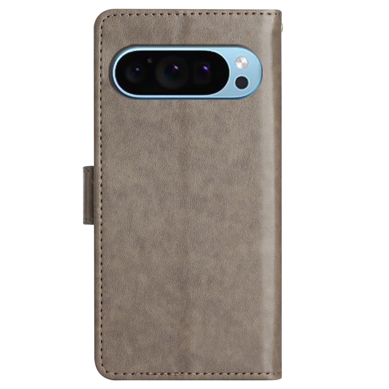 For Google Pixel 9 Case Butterfly Pattern PU Leather Wallet Phone Cover - Grey