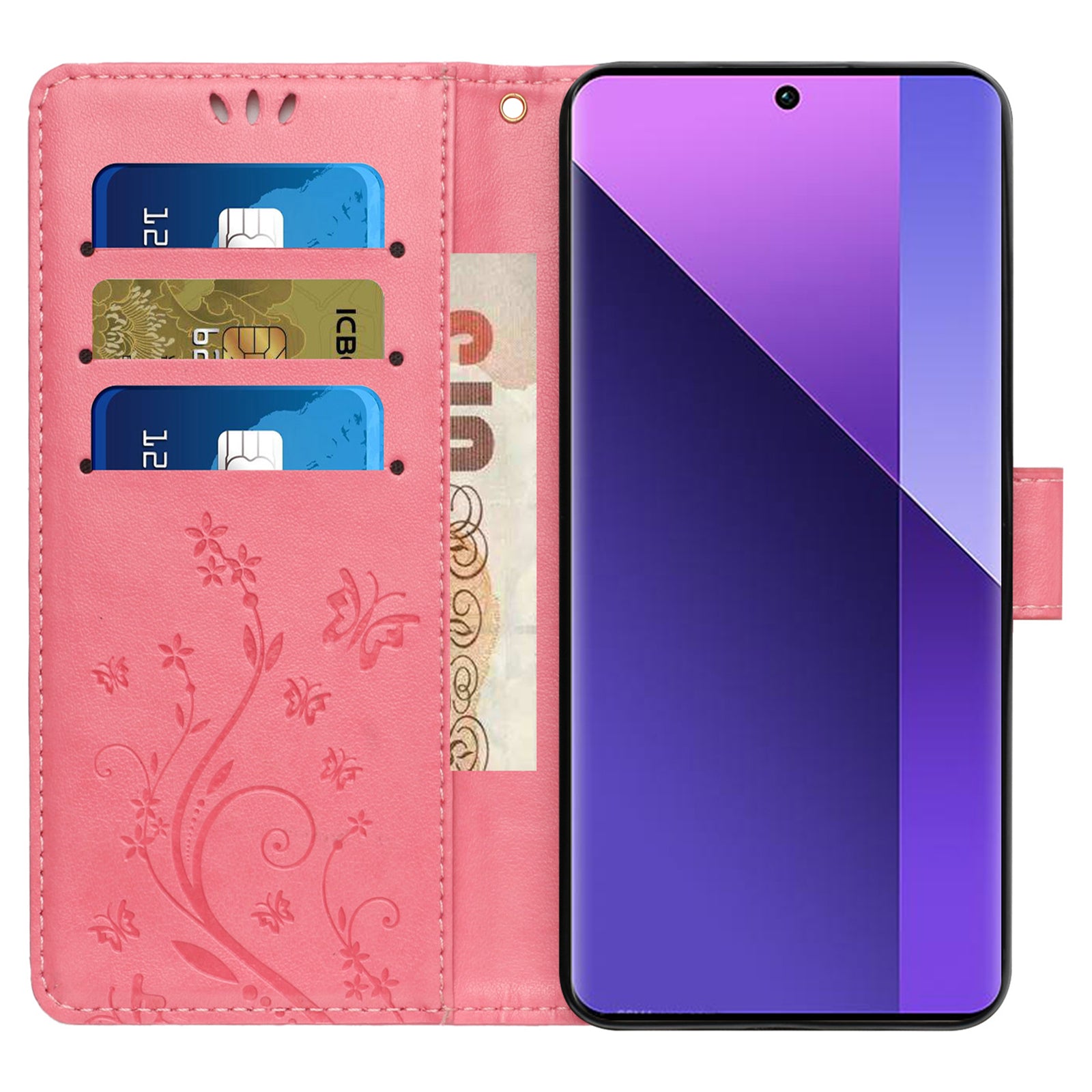 For Google Pixel 9 Case Butterfly Pattern PU Leather Wallet Phone Cover - Pink