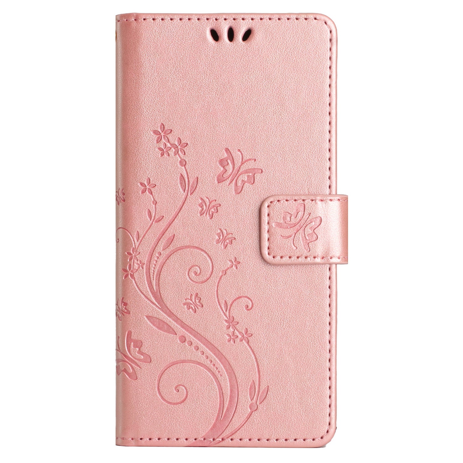 For Google Pixel 9 Case Butterfly Pattern PU Leather Wallet Phone Cover - Rose Gold