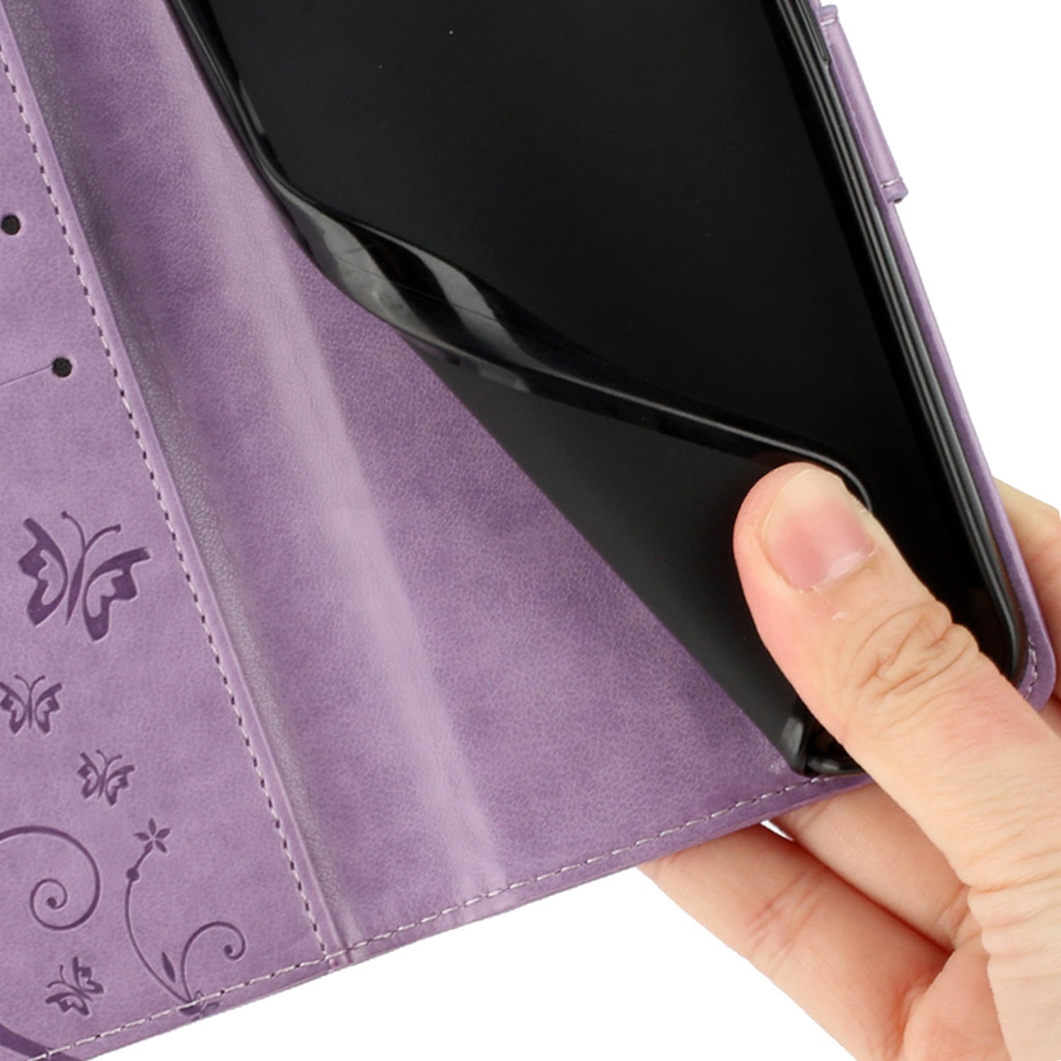 For Google Pixel 9 Case Butterfly Pattern PU Leather Wallet Phone Cover - Light Purple