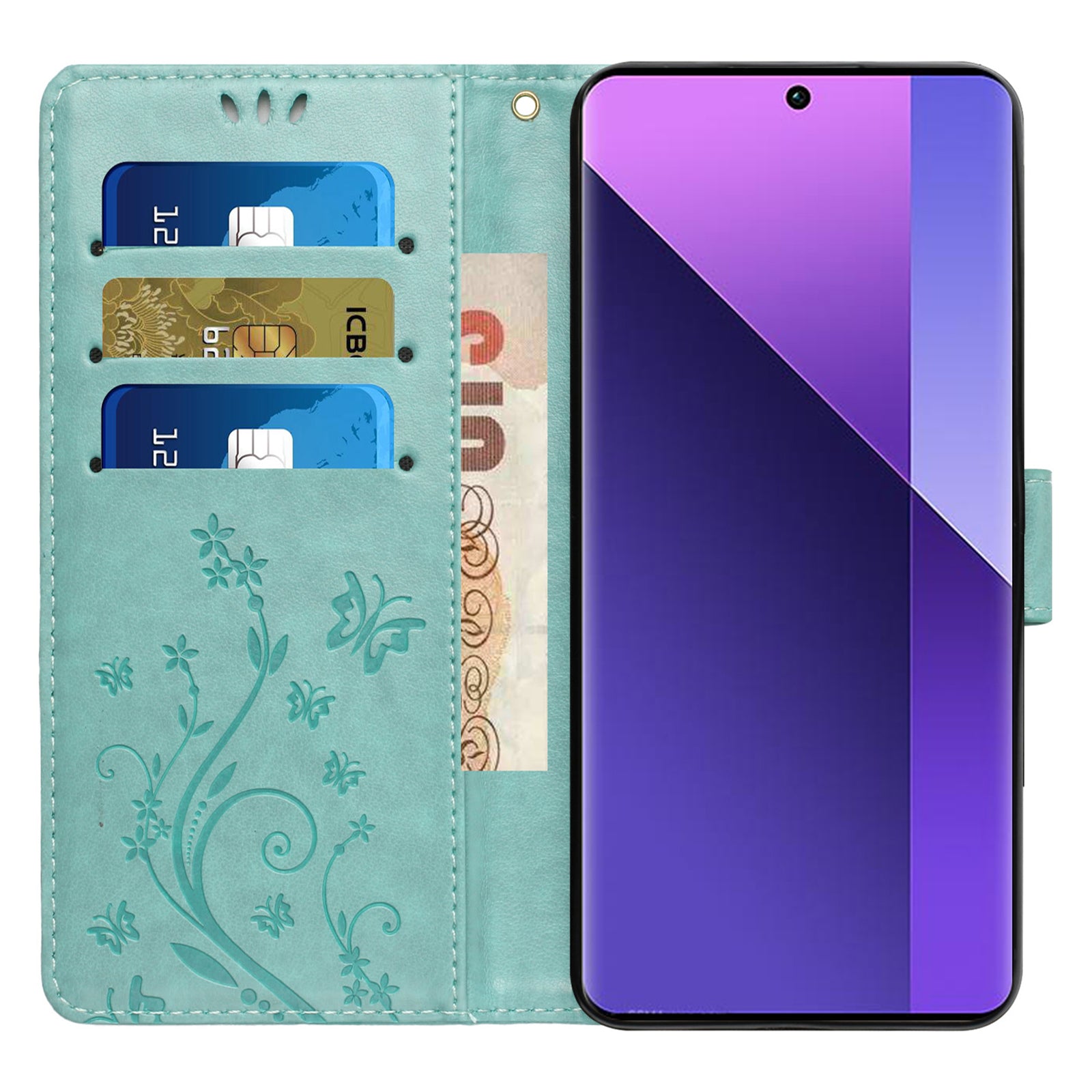 For Google Pixel 9 Case Butterfly Pattern PU Leather Wallet Phone Cover - Baby Blue