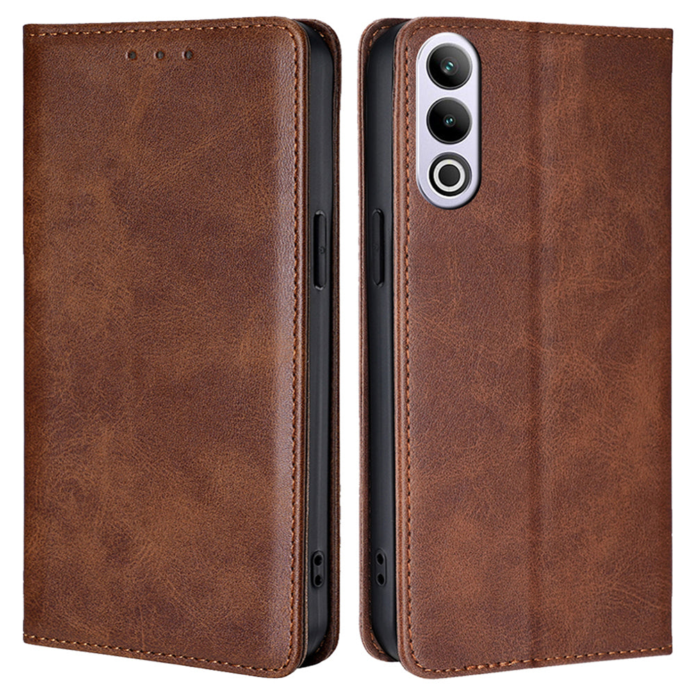 For OnePlus Ace 3V 5G Phone Case Magnetic Closure Leather Wallet Cover - Brown