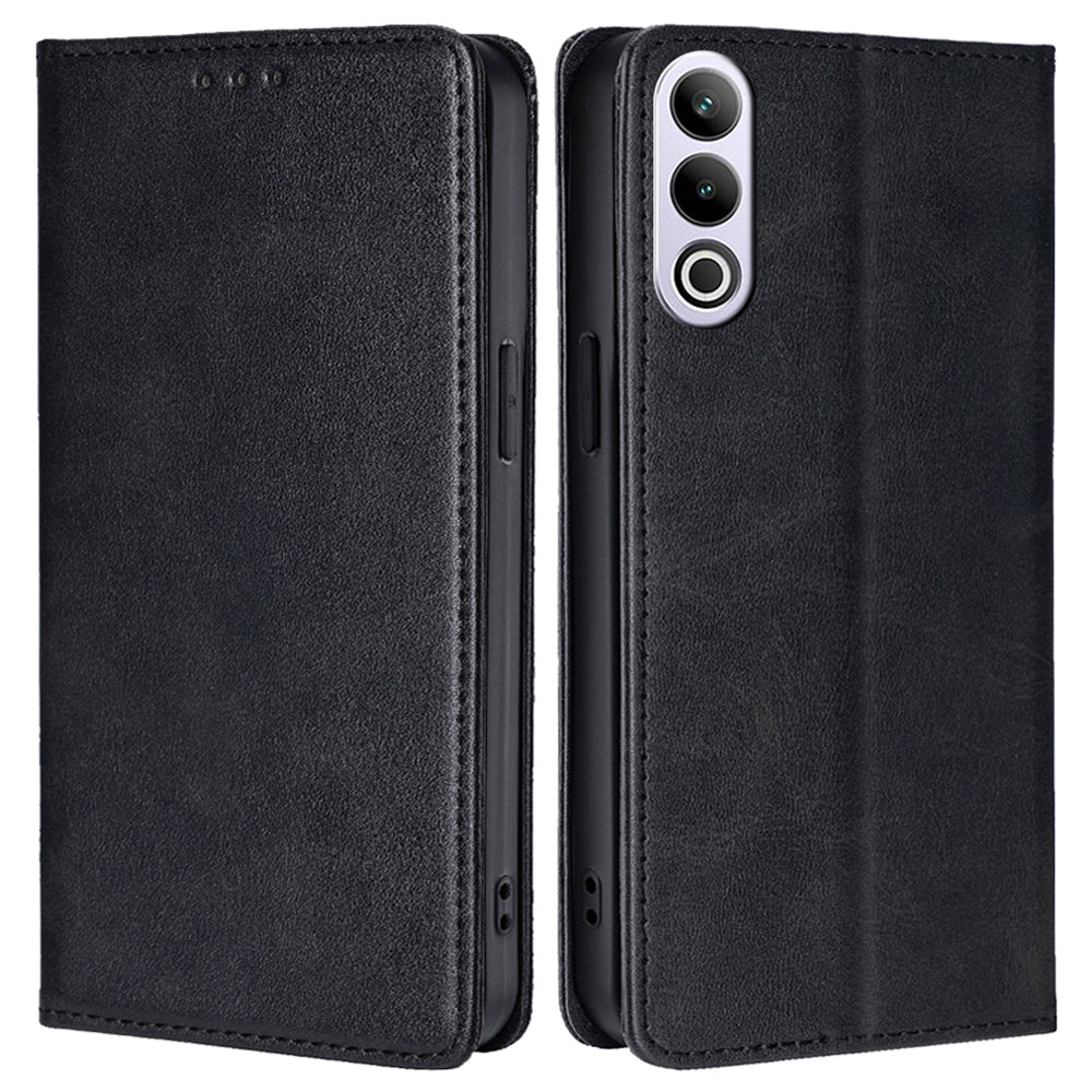 For OnePlus Ace 3V 5G Phone Case Magnetic Closure Leather Wallet Cover - Black