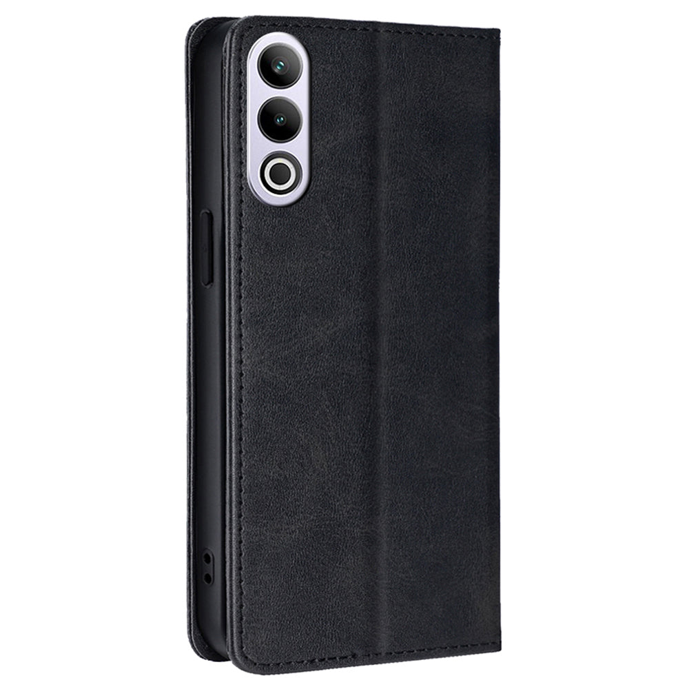 For OnePlus Ace 3V 5G Phone Case Magnetic Closure Leather Wallet Cover - Black