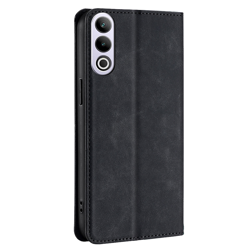 For OnePlus Ace 3V 5G Case PU Leather Phone Shell Skin-touch Card Slots Cover - Black