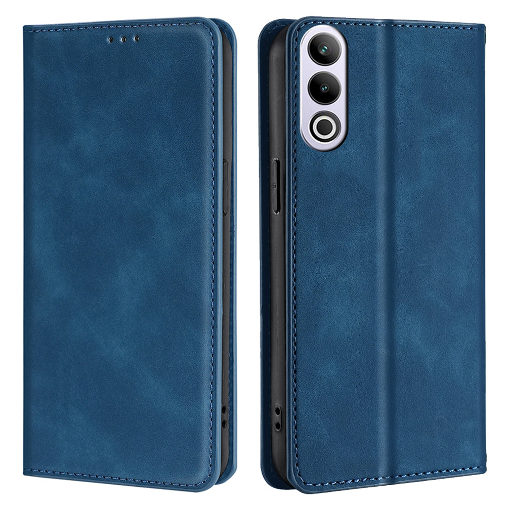 For OnePlus Ace 3V 5G Case PU Leather Phone Shell Skin-touch Card Slots Cover - Blue