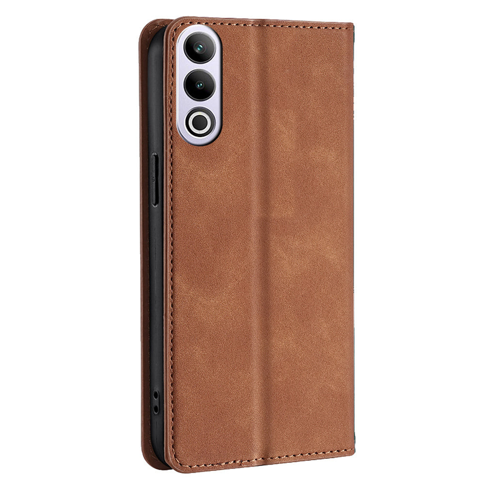 For OnePlus Ace 3V 5G Case PU Leather Phone Shell Skin-touch Card Slots Cover - Light Brown