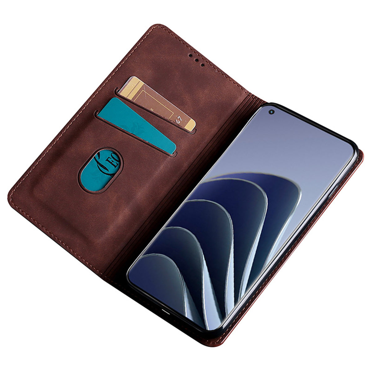 For OnePlus Ace 3V 5G Case PU Leather Phone Shell Skin-touch Card Slots Cover - Dark Brown